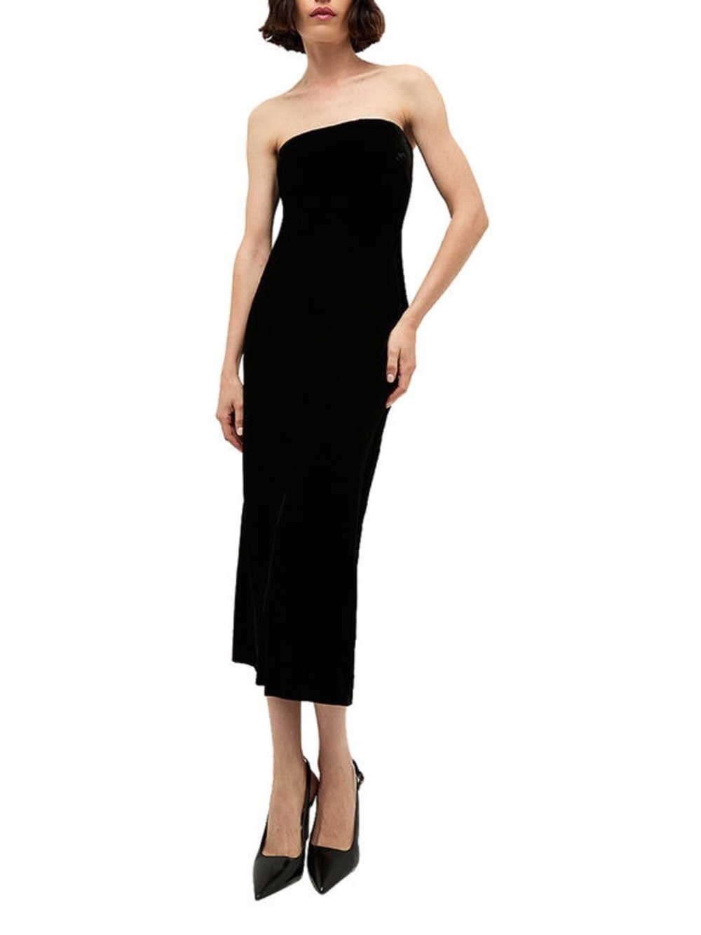Veronica Beard Flora Strapless Velvet Dress‎ Black Size 4 NEW